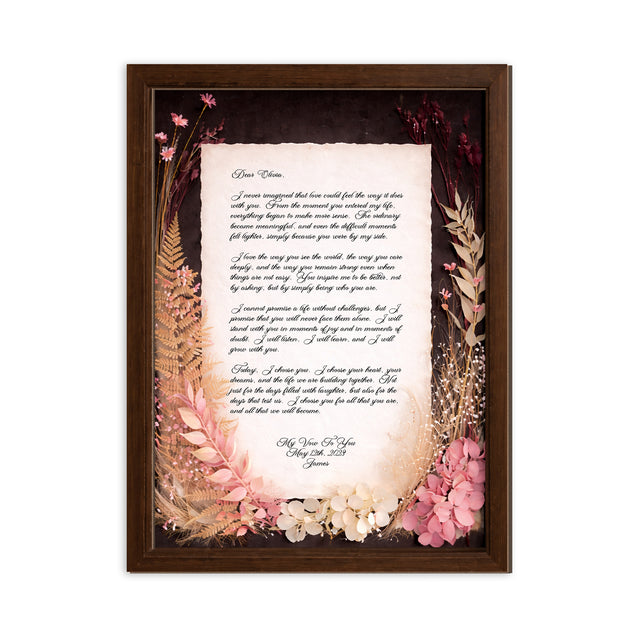Personalized Wedding Vows 2 Layered Wooden Art JN01