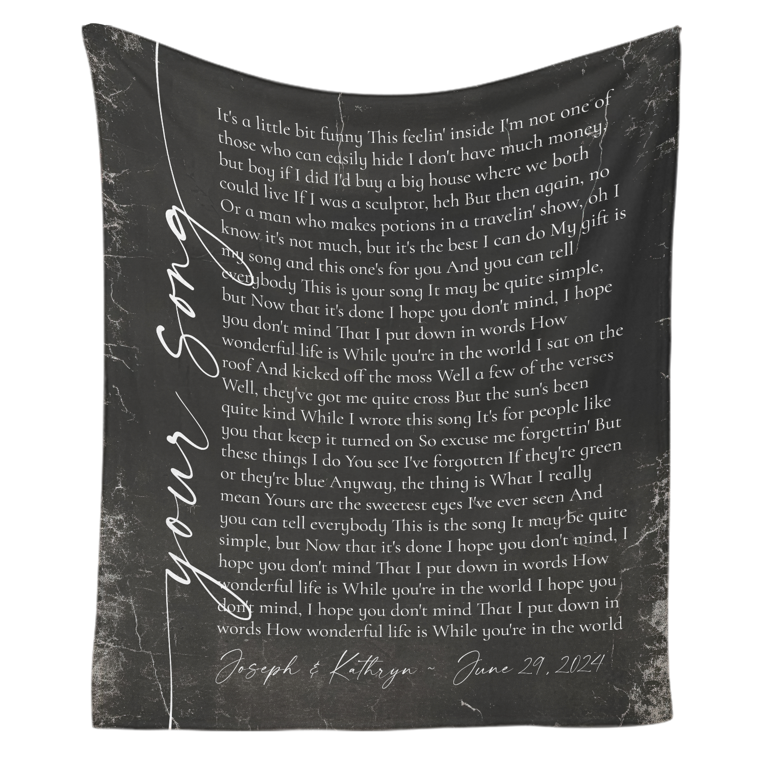 Personalized Song Lyrics Blanket – Cherish Your Special Tune