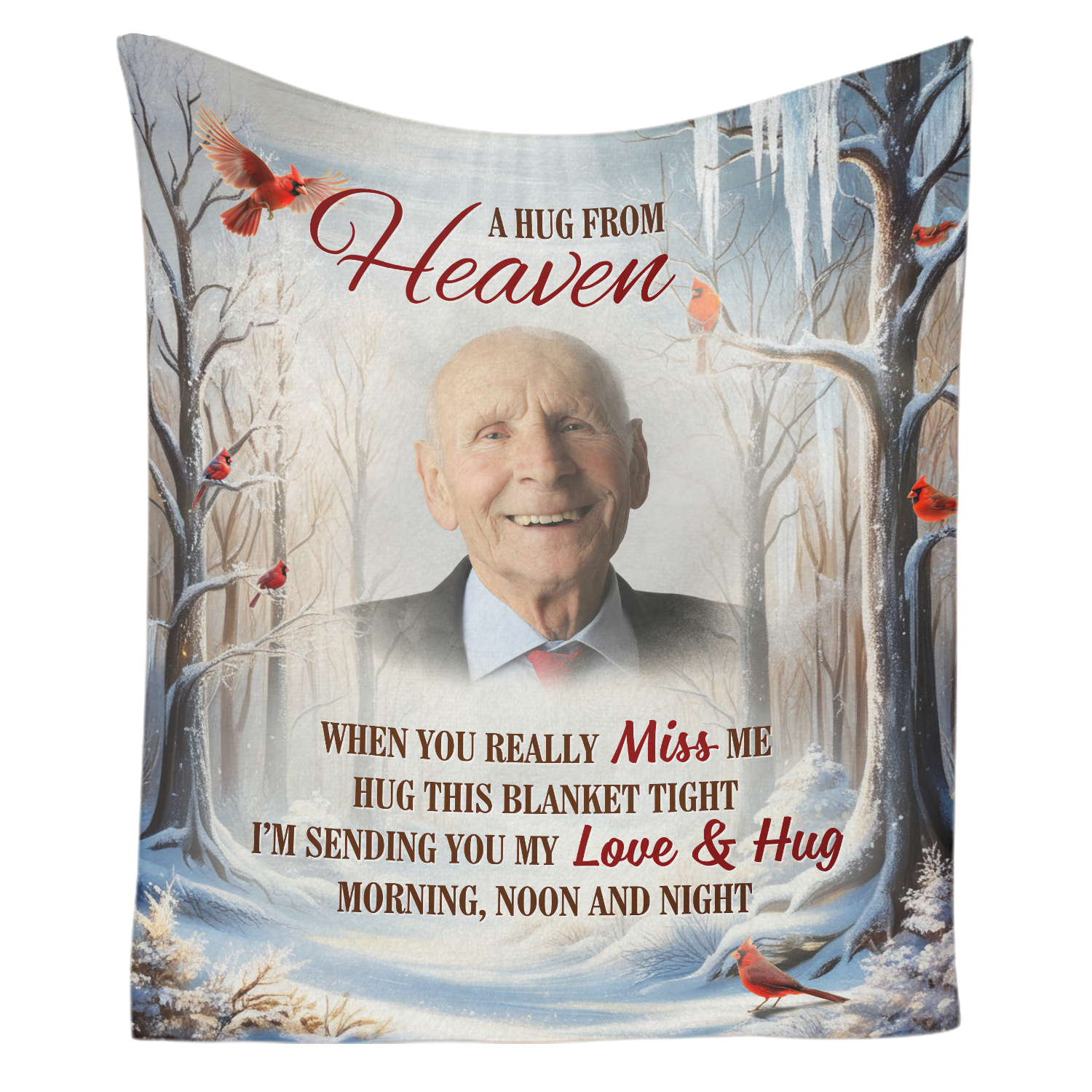 Custom A Hug From Heaven Blanket - Memorial Blanket