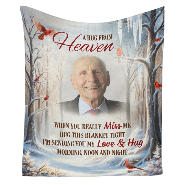 Custom A Hug From Heaven Blanket - Memorial Blanket