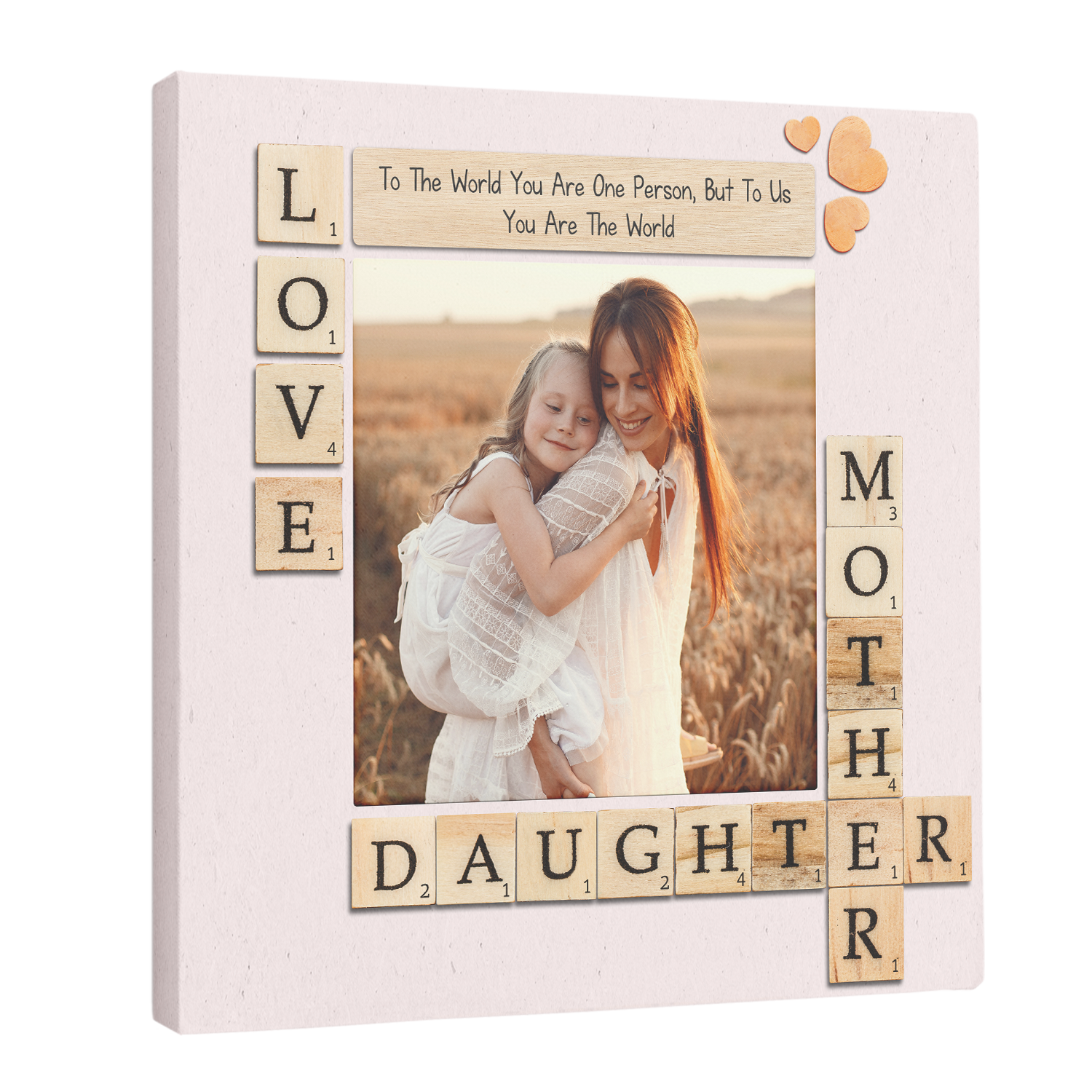 Personalized Mother Daughter Photo Canvas Wall Art