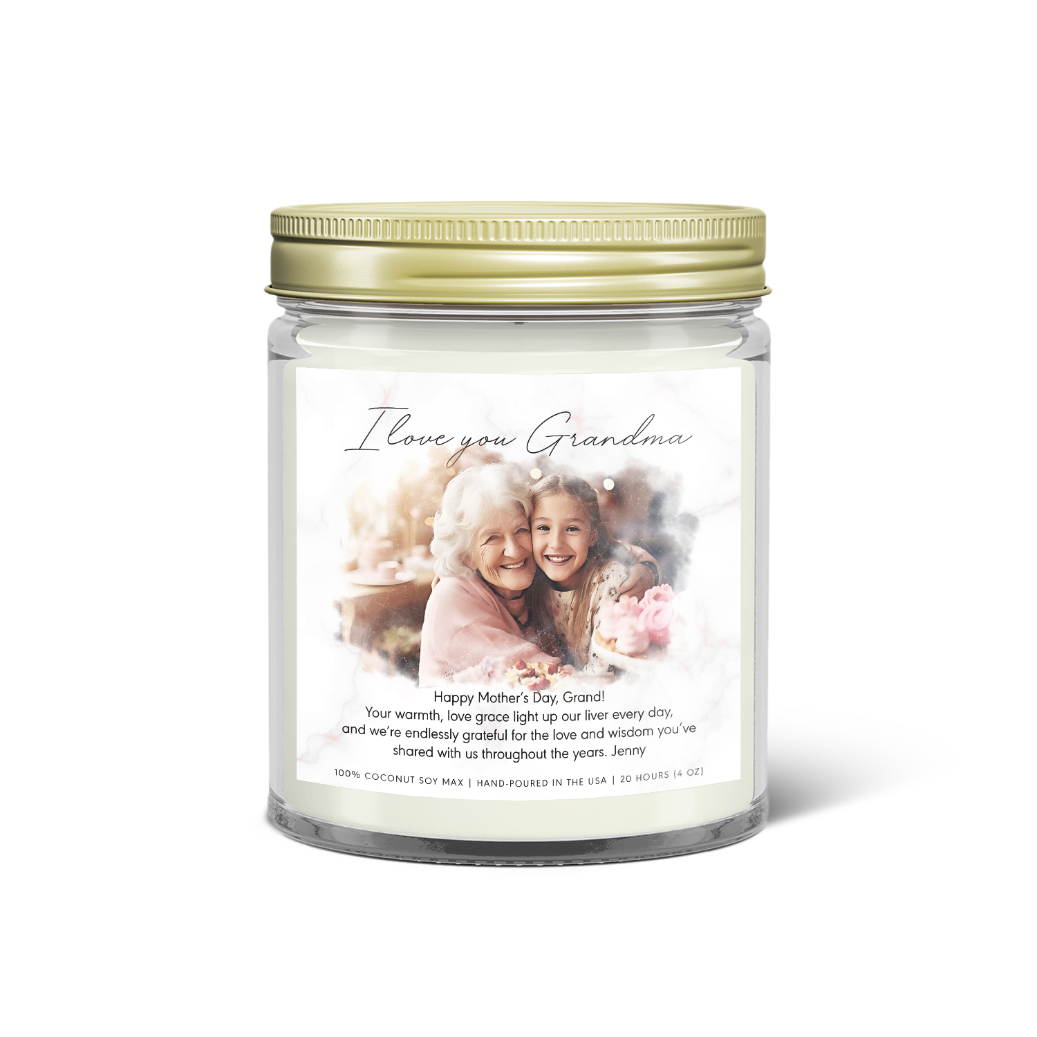 Custom Photo & Message Candle - Personalized Family Gifts