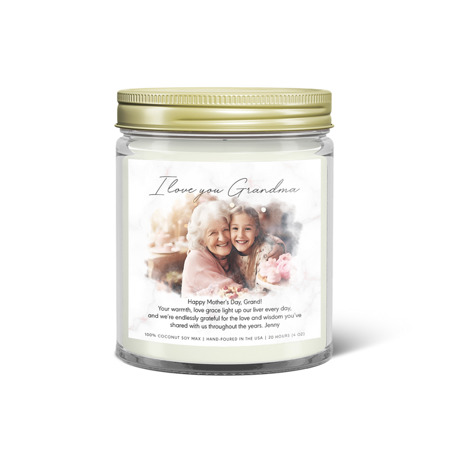 Custom Photo & Message Candle - Personalized Family Gifts