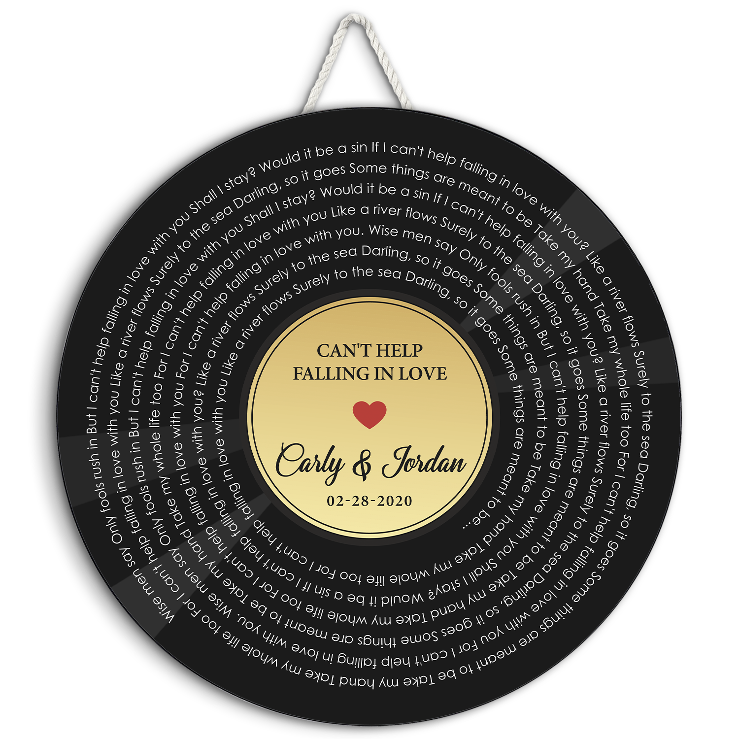 Custom Song Lyrics, Customizable Song Name And Text, Vinyl Record Style, Round Wood Sign