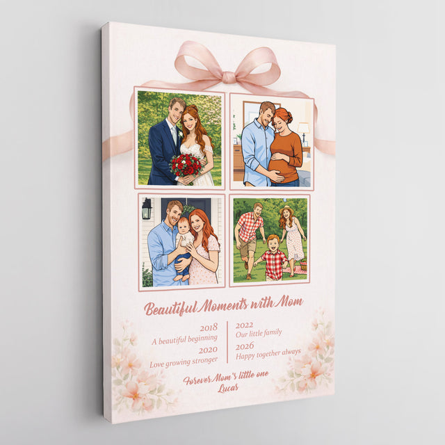Personalized Mom Photo Collage Canvas Gift Family Moments Art