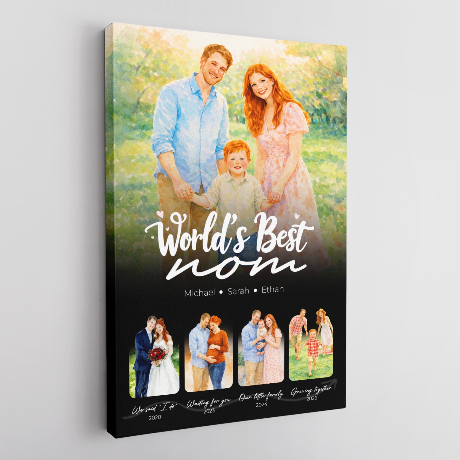 Personalized World’s Best Mom Canvas, Mother’s Day Gift