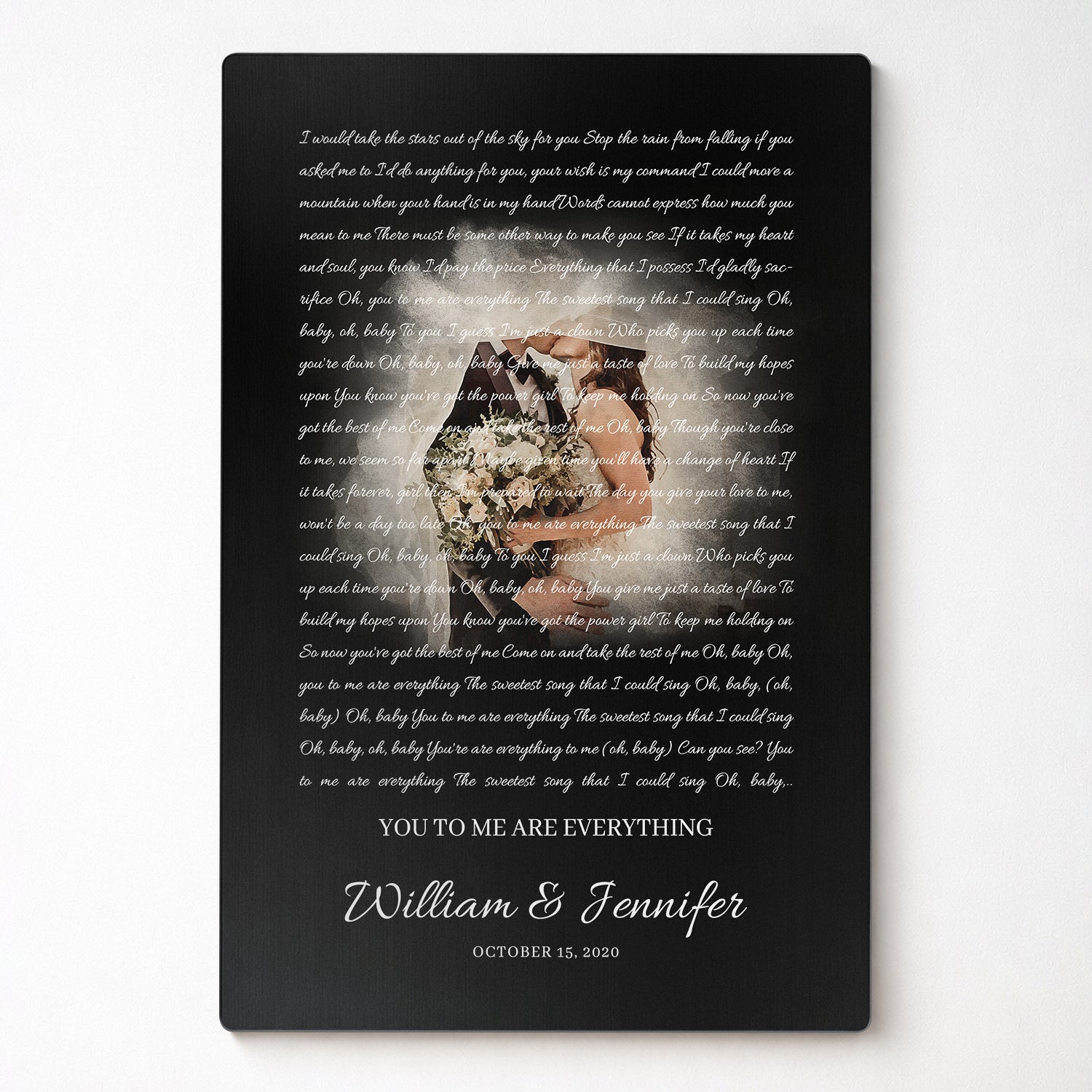 Personalized Song Lyrics & Photo Metal Print