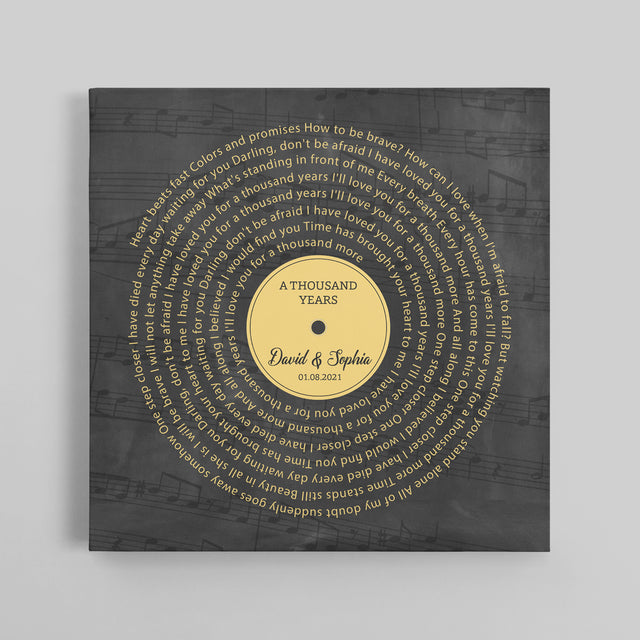 Favorite Song Vinyl Lyrics Print