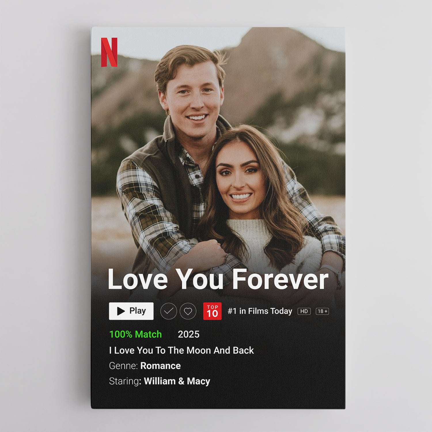 Personalized Loveflix Movie Poster Canvas