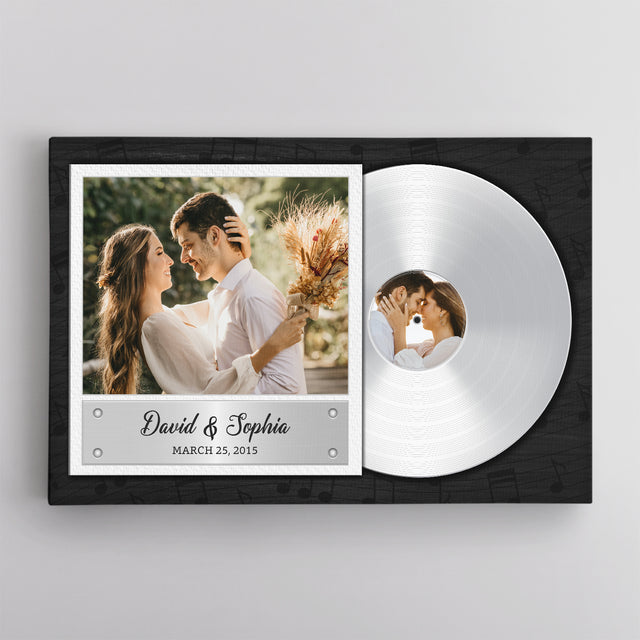 Personalized Vinyl Record Canvas, Wedding Guest Book Alternative