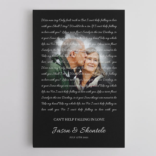 Custom Song Lyrics, Upload Photo, Canvas Wall Art, Gift For Wedding