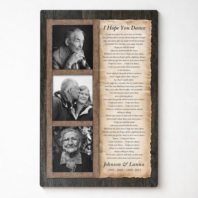 Personalized Memorial Photo Collage & Song Lyrics Metal Print