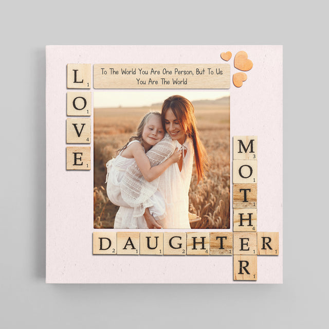 Personalized Mother Daughter Photo Canvas Wall Art
