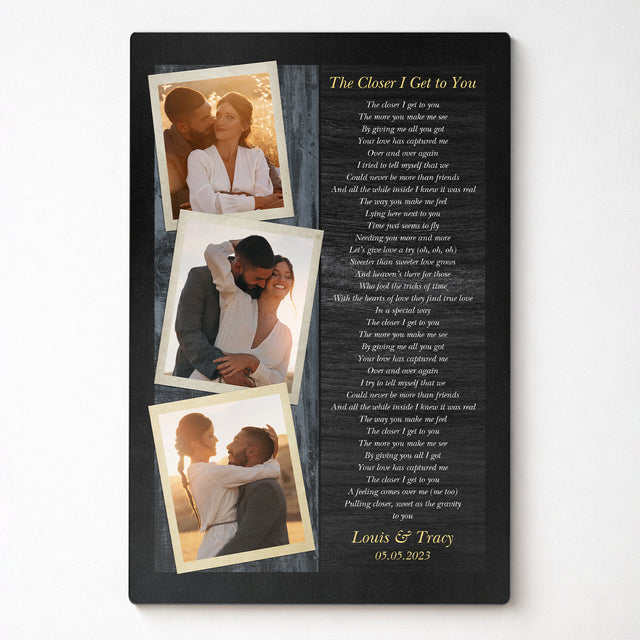 Personalized Photo Collage & Song Lyrics Metal Print