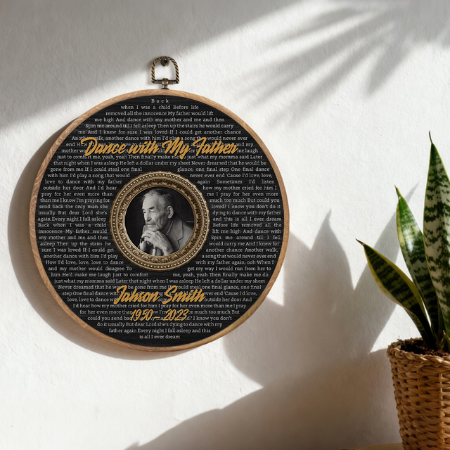 Personalized Song Lyrics Vinyl Record - Framed Round Wall Art - TONI05