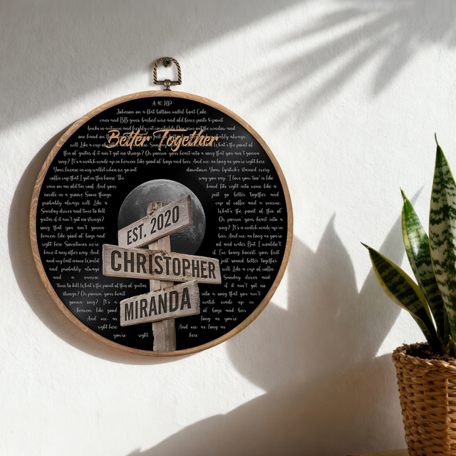 Personalized Song Lyrics Vinyl Record - Framed Round Wall Art - TONI02