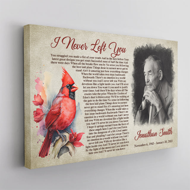 Personalized Cardinal Memorial Canvas, Custom Song Lyrics And Photo