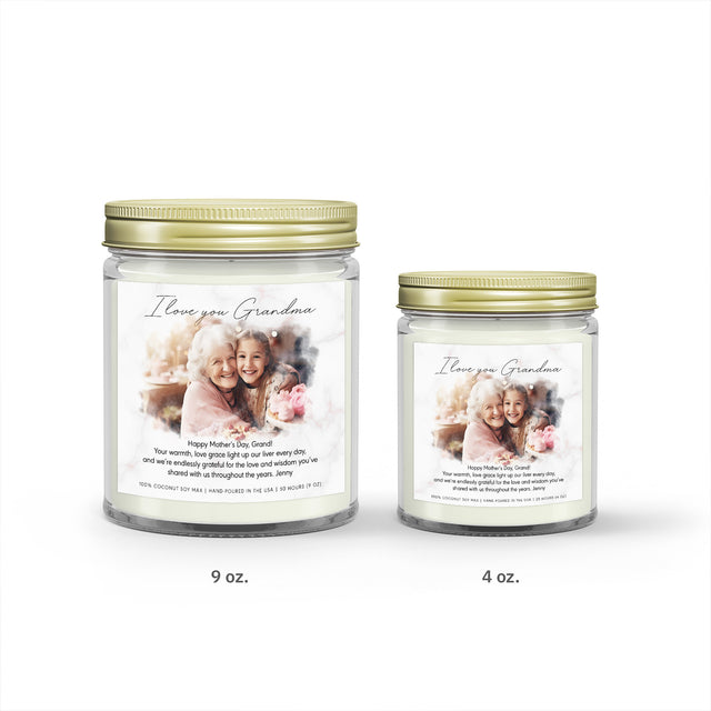 Custom Photo & Message Candle - Personalized Family Gifts