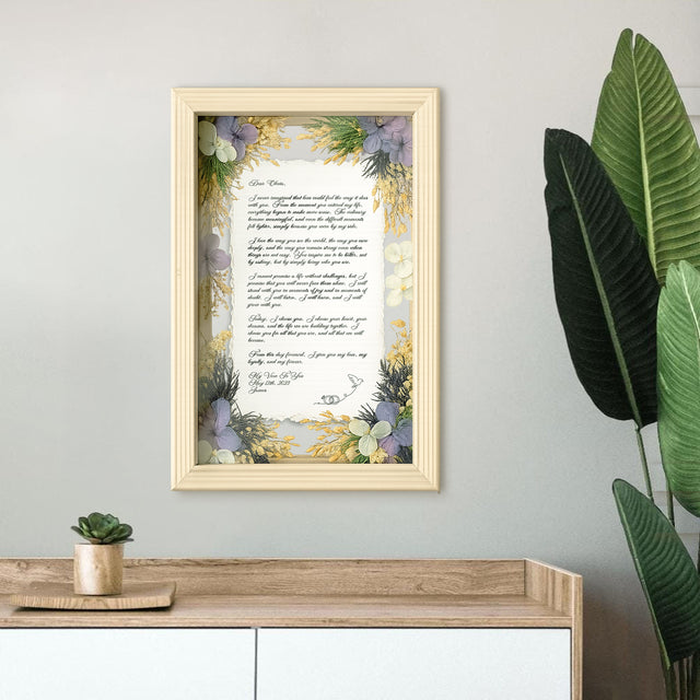 Personalized Wedding Vows 2 Layered Mix Wooden Art 8x12 inch JN02