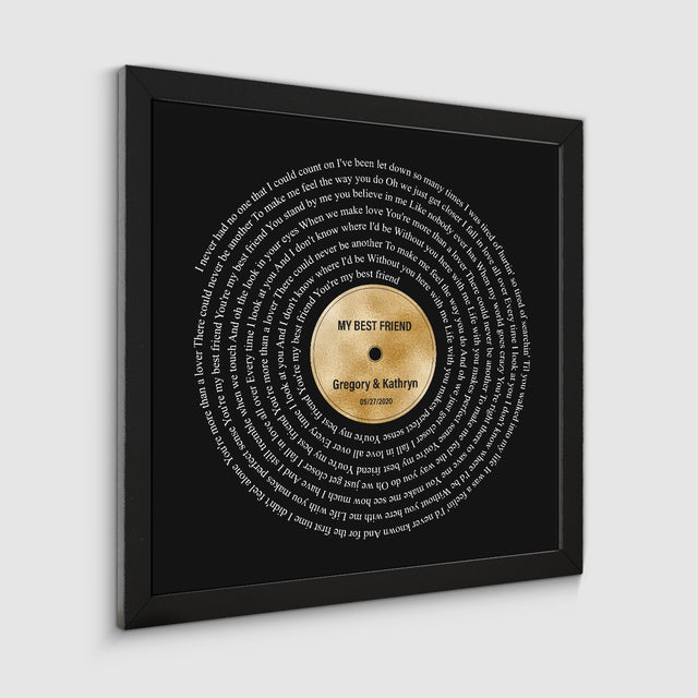 Personalized Song Lyrics On Framed Art Print, Golden Anniversary Gift