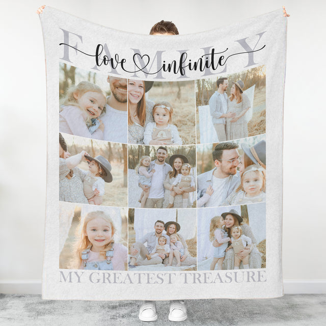 Custom Family Photo Collage Blanket