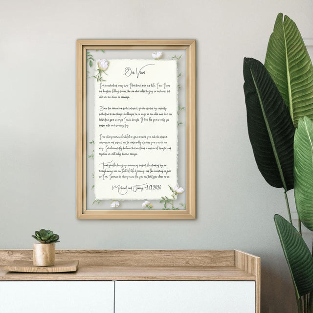 Personalized Wedding Vows 2 Layered Mix Wooden Art 8x12 inch TN02
