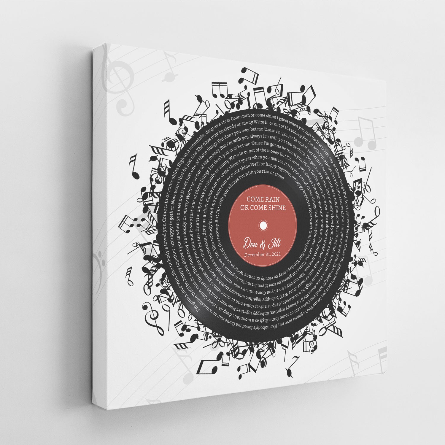 Vinyl Records Art | Custom Wedding Song Lyrics Anniversary Gift