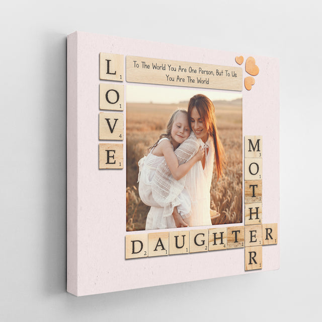 Personalized Mother Daughter Photo Canvas Wall Art