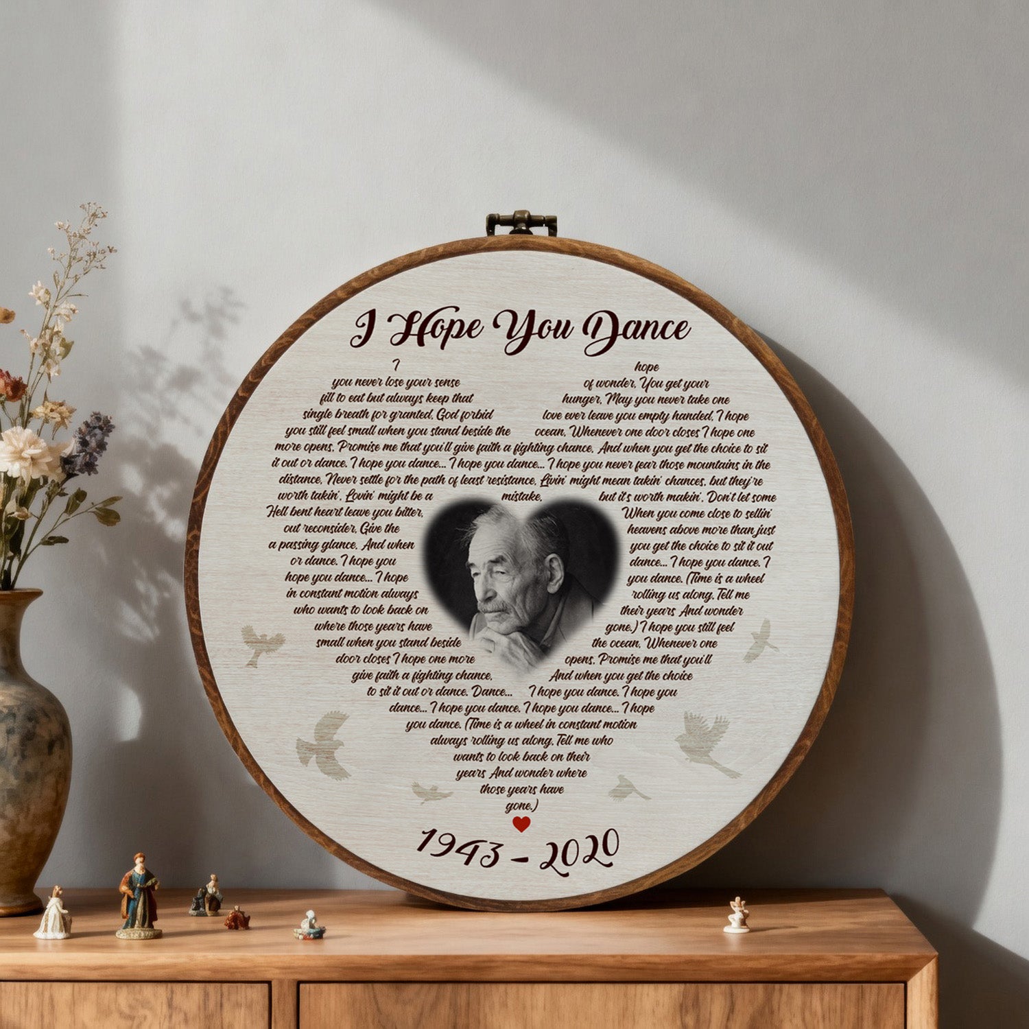 Personalized Song Lyrics Vinyl Record - Framed Round Wall Art - TONI03