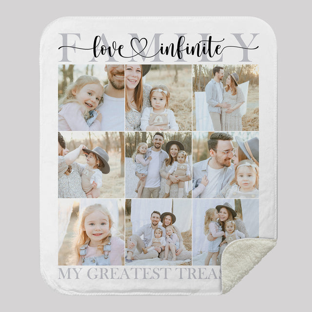 Custom Family Photo Collage Blanket