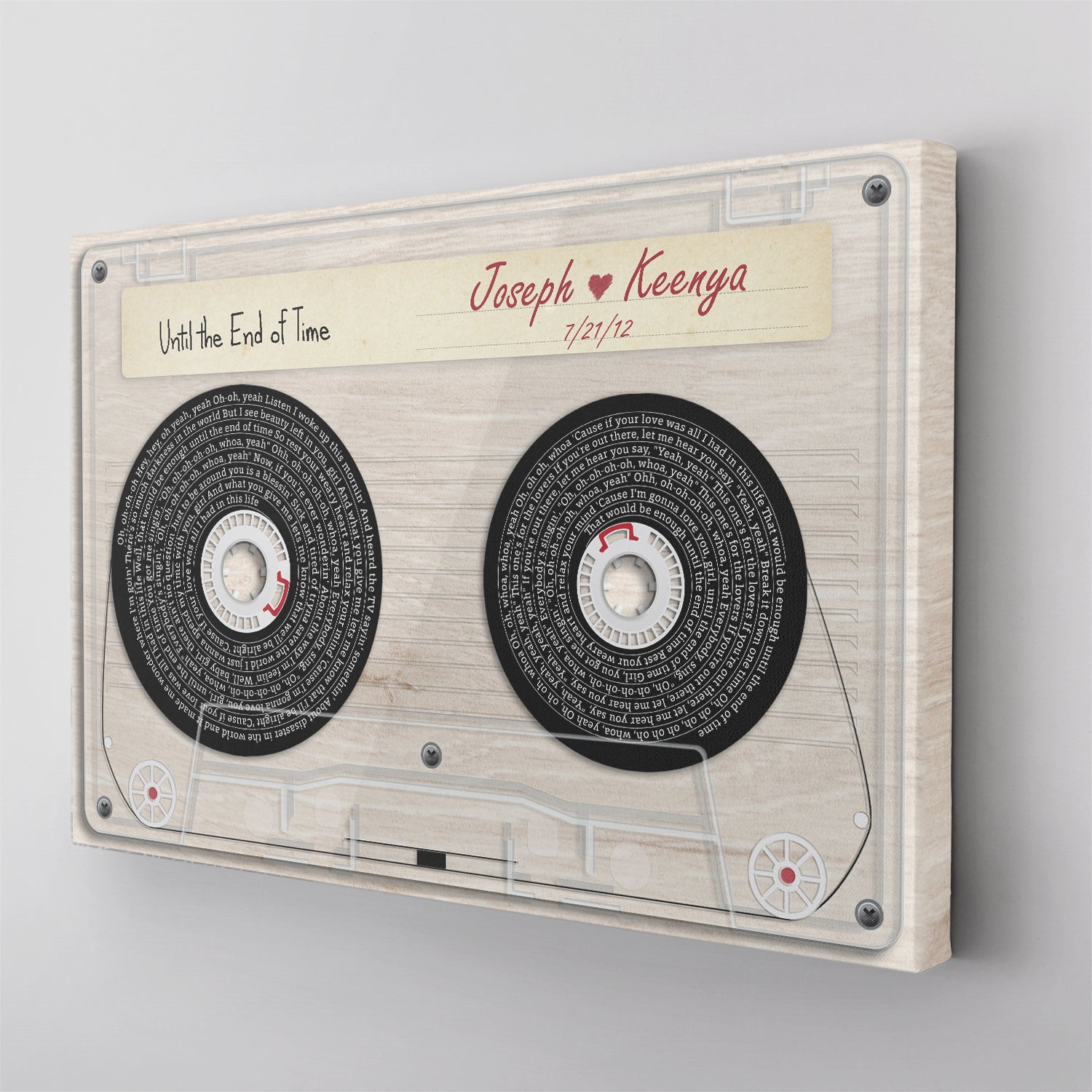 Cassette Tape Canvas Home Decor Custom Song Lyrics On Canvas