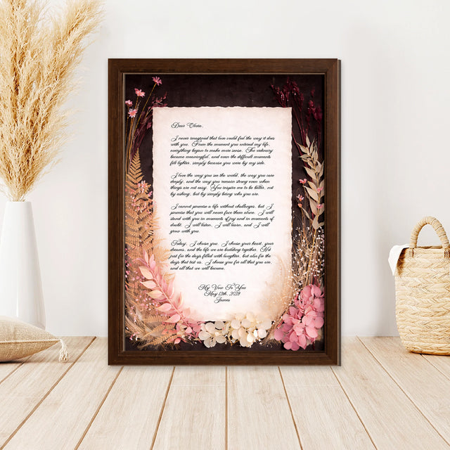 Personalized Wedding Vows 2 Layered Wooden Art JN01