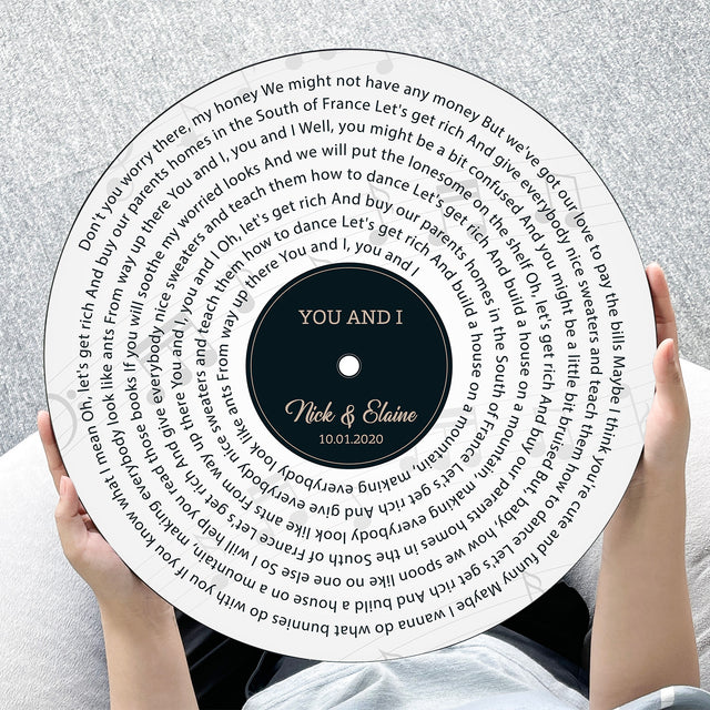 Custom Song Lyrics, Customizable Song Name And Text, White Background, Round Wood Sign