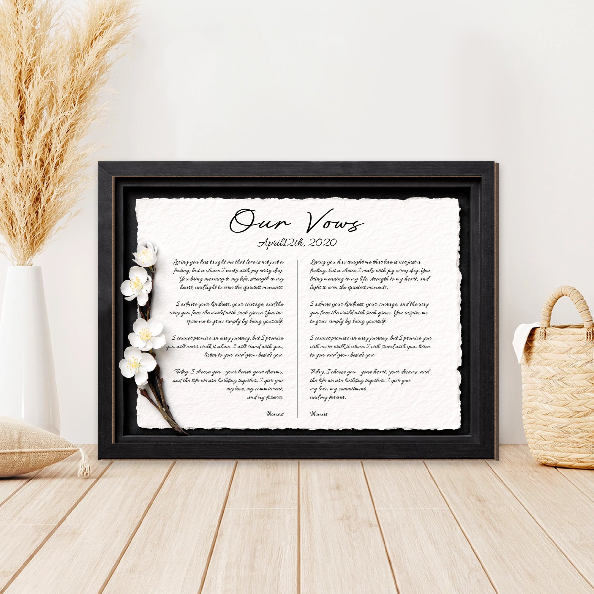 Personalized Wedding Vows 2 Layered Wooden Art JN04