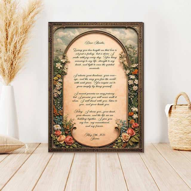 Personalized Wedding Vows 2 Layered Wooden Art JN02