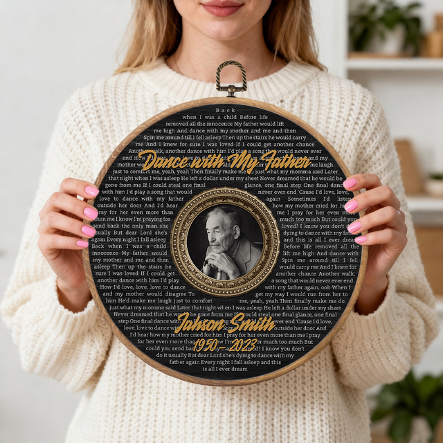 Personalized Song Lyrics Vinyl Record - Framed Round Wall Art - TONI05
