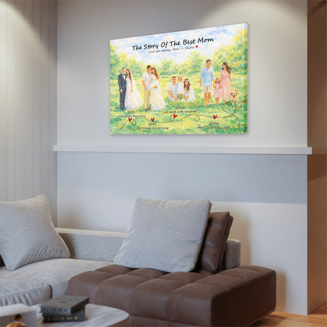 Personalized Mom Story Canvas, Mother’s Day Gift from Kids