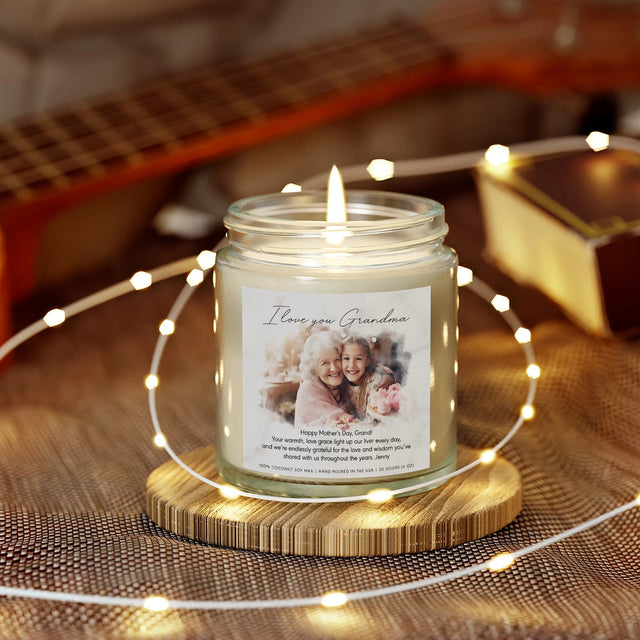 Custom Photo & Message Candle - Personalized Family Gifts