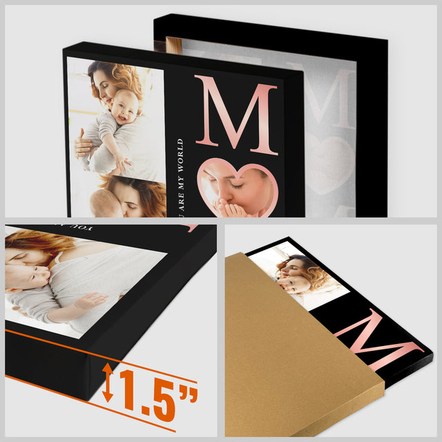 Personalized Mom Photo Collage Canvas Wall Art Custom 3 Photos