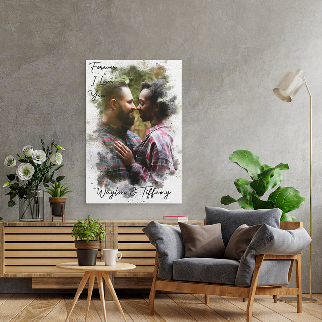 Custom Couple Portrait Canvas