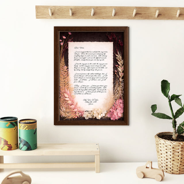 Personalized Wedding Vows 2 Layered Wooden Art JN01