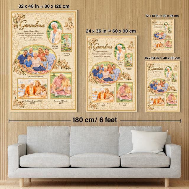 Personalized Grandma Canvas – Custom Photo Collage Gift for Grandma