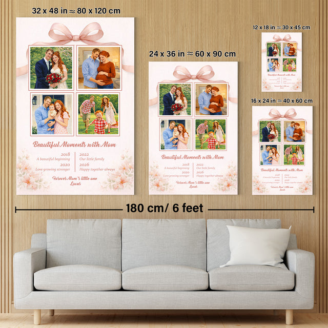 Personalized Mom Photo Collage Canvas Gift Family Moments Art
