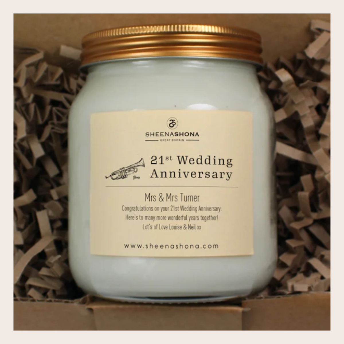 Soya Wax Honey Pot Candle - 21st wedding anniversary