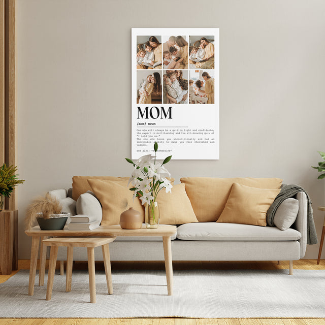 Custom Mom Definition Photo Collage Canvas Wall Art