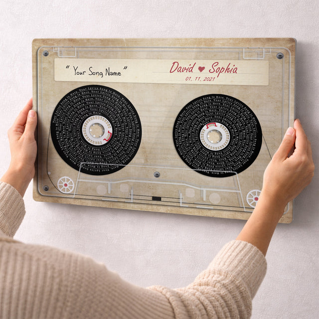 Personalized Cassette Tape Song Lyrics Metal Print