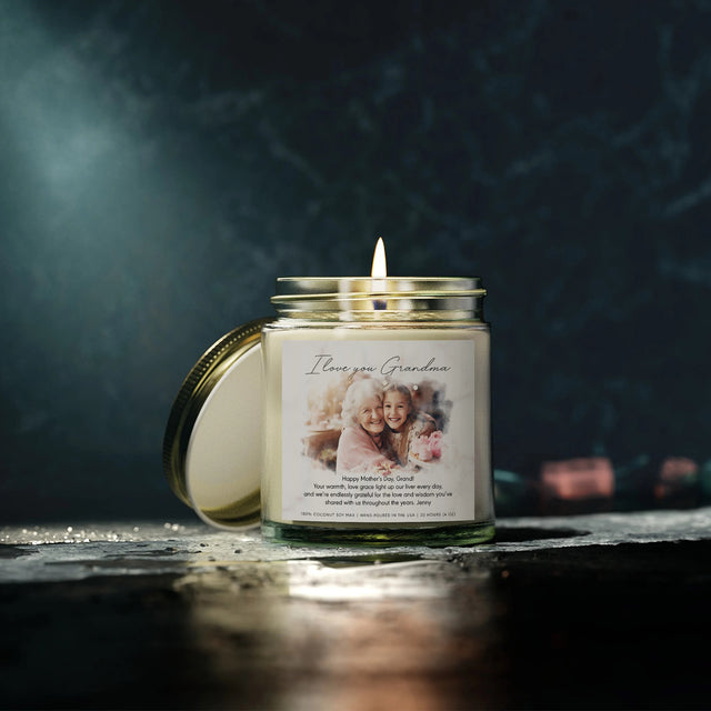 Custom Photo & Message Candle - Personalized Family Gifts