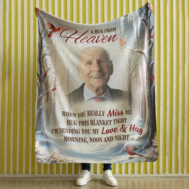 Custom A Hug From Heaven Blanket - Memorial Blanket