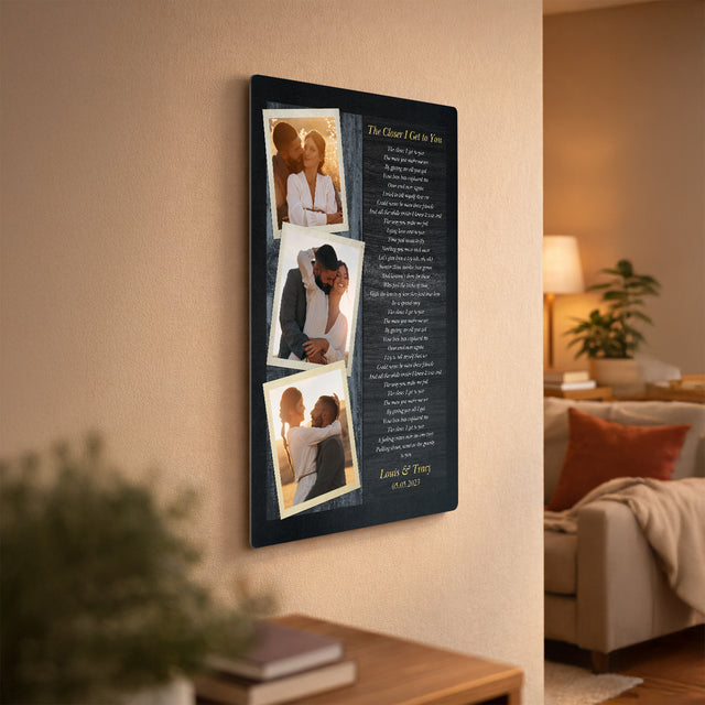 Personalized Photo Collage & Song Lyrics Metal Print