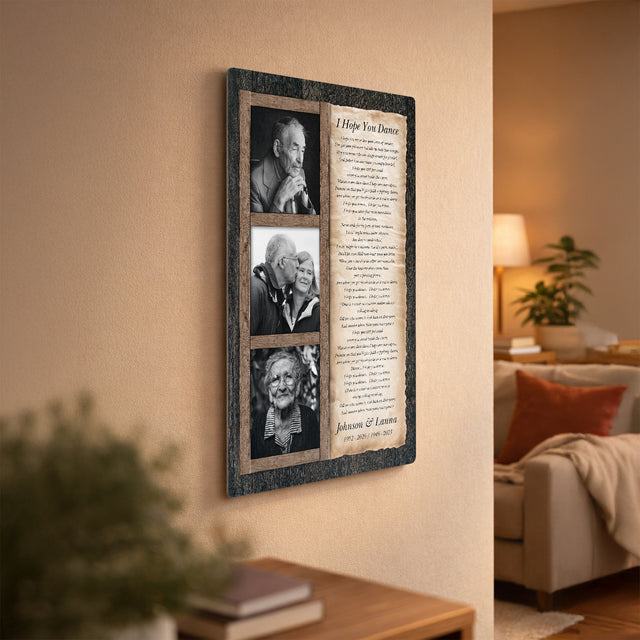 Personalized Memorial Photo Collage & Song Lyrics Metal Print